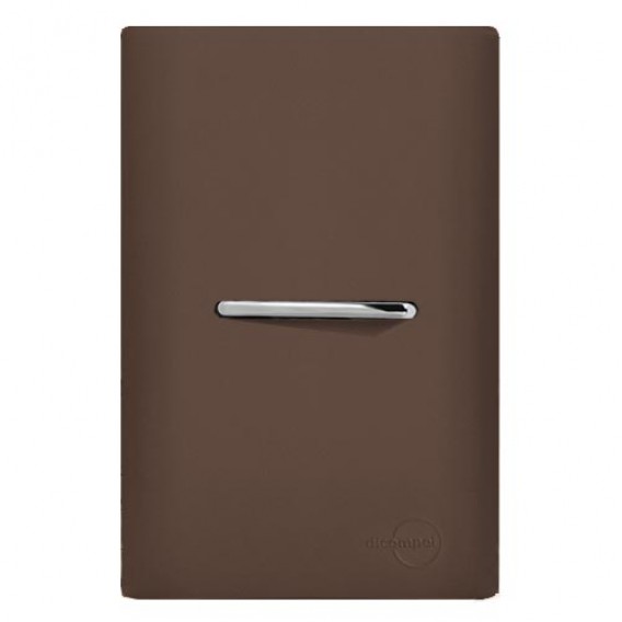 Conjunto Interruptor Simples Horizontal  - Novara Especiais Marrom Fosco Conjunto Interruptor Simples Horizontal  - Novara Especiais Marrom Fosco